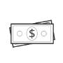 payments-cash Illustration of a dollar bill with a dollar sign in the center.